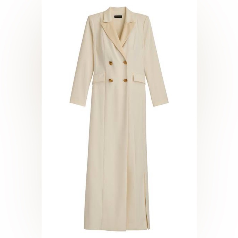 Donna Karan New York Double Breasted Long Sleeve Crepe Blazer Gown